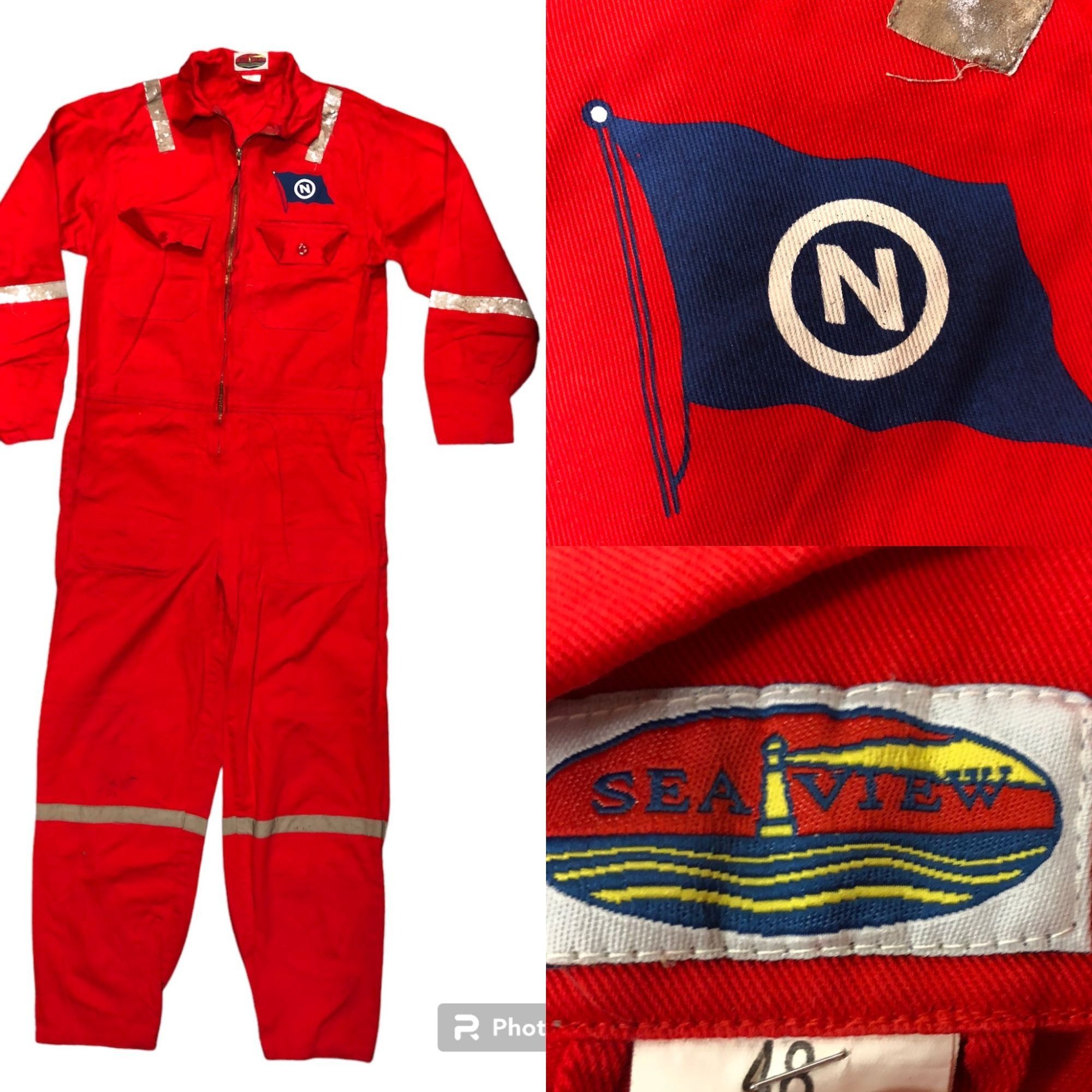 Unkwn Vtg Seaview REFLECTIVE Safety JUMPSUIT Mechanic Coveralls Grailed