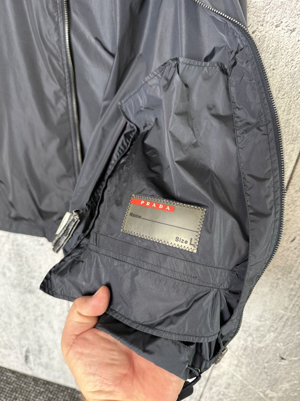 Prada Prada Navy Nylon Hooded Zip Jacket Metal Logo Men’s Size L Size US L / EU 52-54 / 3 - 23 Thumbnail