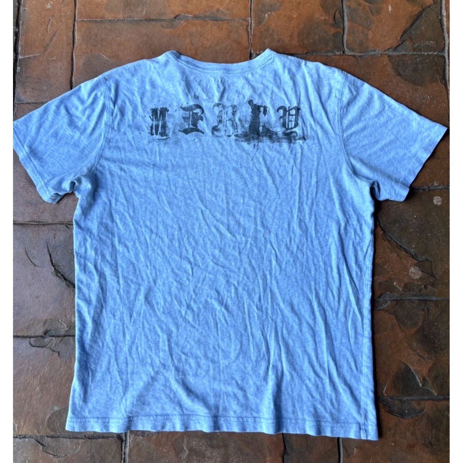 Express VINTAGE Express T-Shirt Skull Grunge Y2K Cyber Men Large Blue Cotton Crew Neck Short Sleeve Size US L / EU 52-54 / 3 - 3 Thumbnail