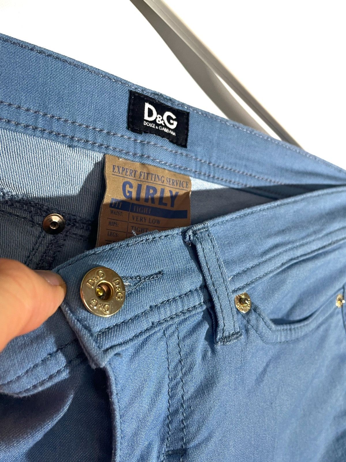 Designer × Dolce & Gabbana Women Slim Blue Jeans Dolce & Gabbana Size 26 Low Rise Girly Size 28" / US 6 / IT 42 - 3 Thumbnail