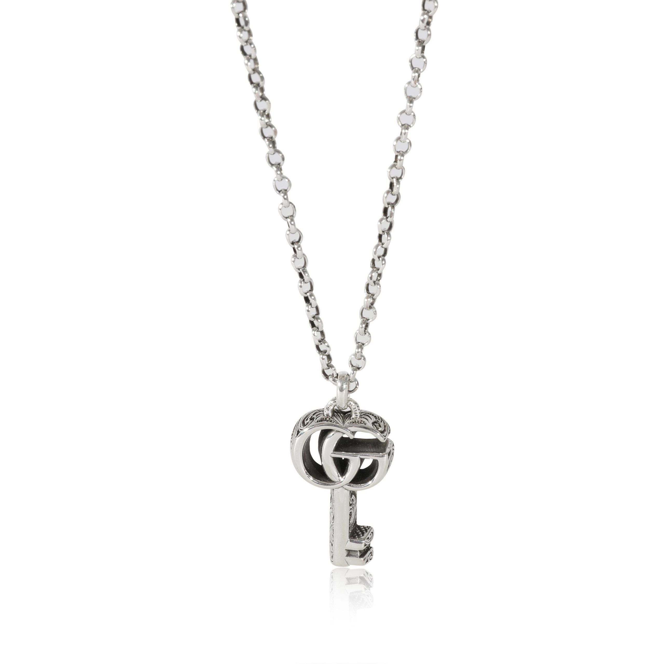 image of Gucci GG Marmont Key Pendant Necklace In Sterling Silver, Women's