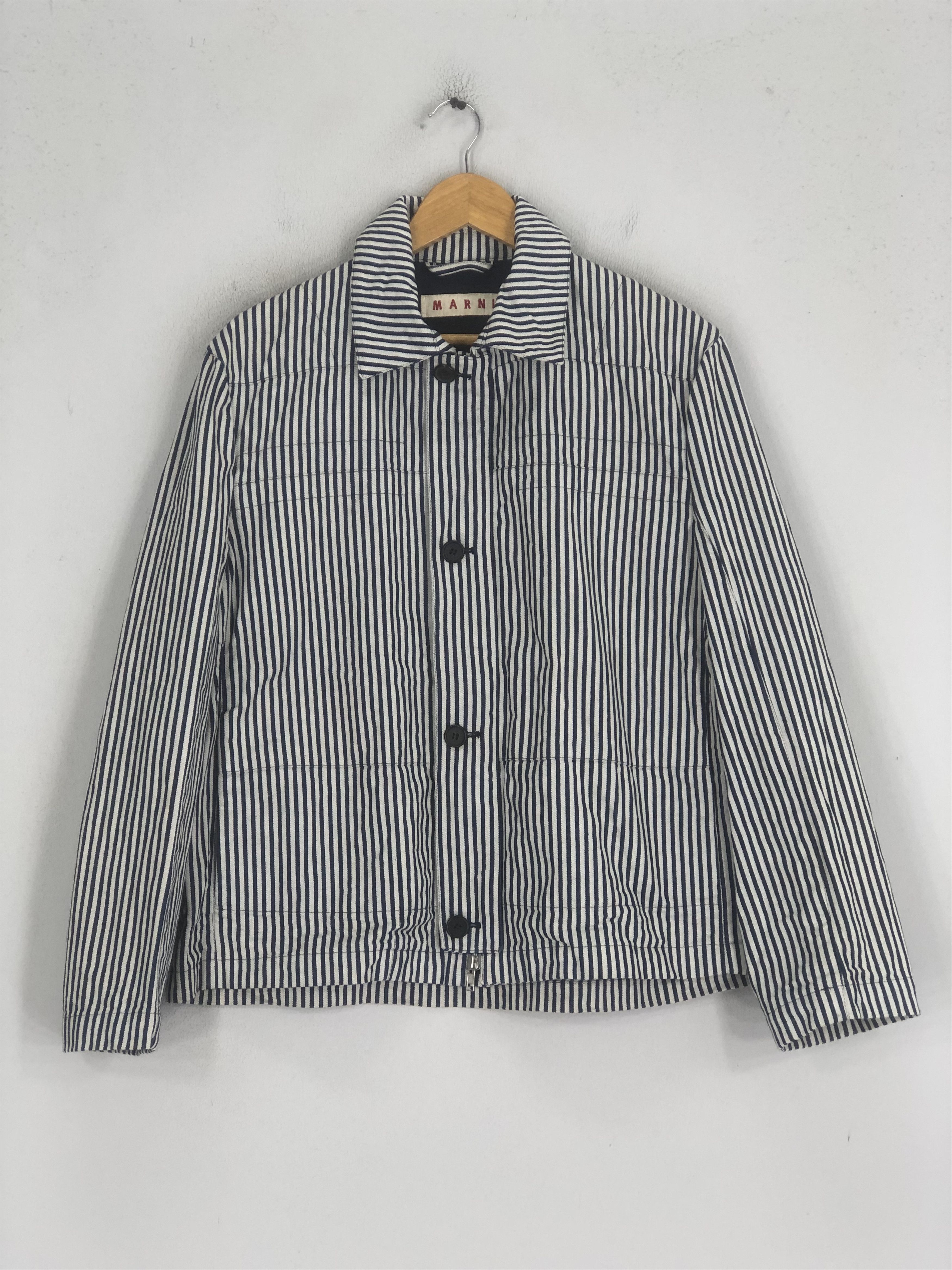 Marni MARNI Hickory Stripe Denime Jacket Size US M / EU 48-50 / 2 - 1 Thumbnail