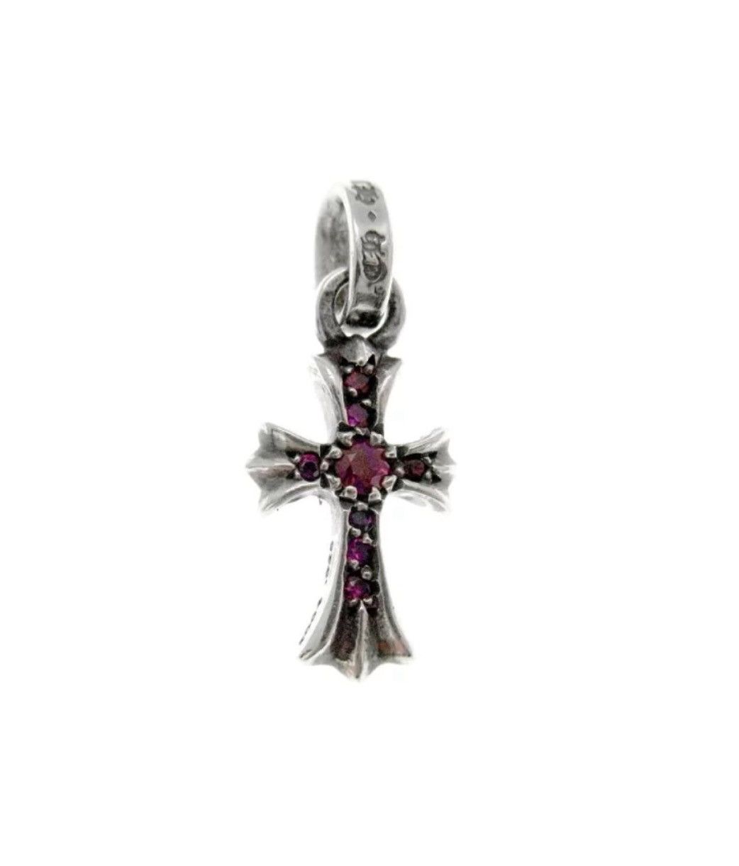 image of Chrome Hearts Babyfat Ruby Pendant in Silver, Men's