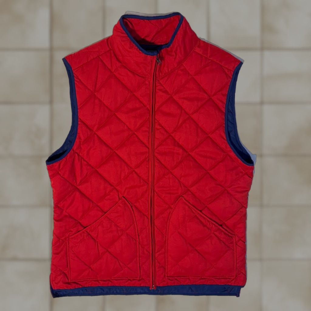 Vintage Crown & Ivy Quilted Full Zip Vest Mens M Red & Blue Golf Sport Jacket Hiking Shirt Size US M / EU 48-50 / 2 - 1 Thumbnail