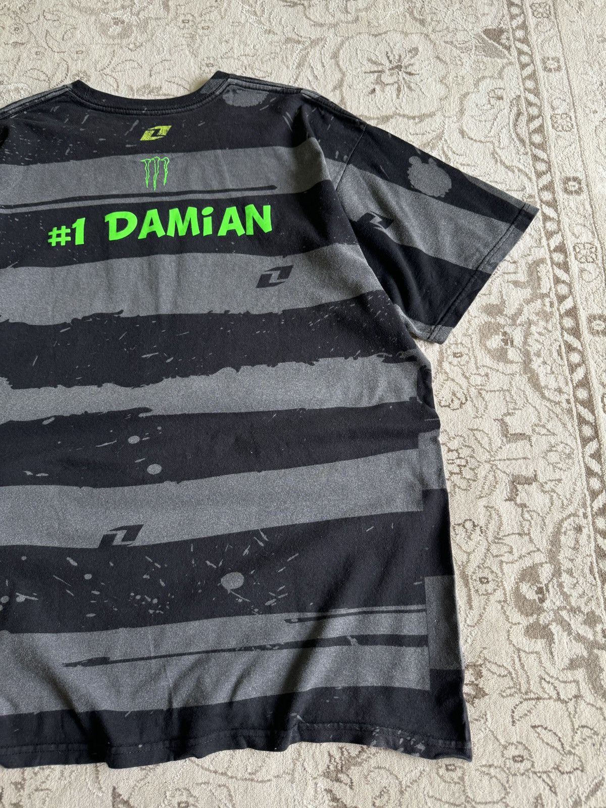 Vintage Vintage Monster Energy Number One Damian Striped Tee y2k 90s Size US XL / EU 56 / 4 - 8 Thumbnail