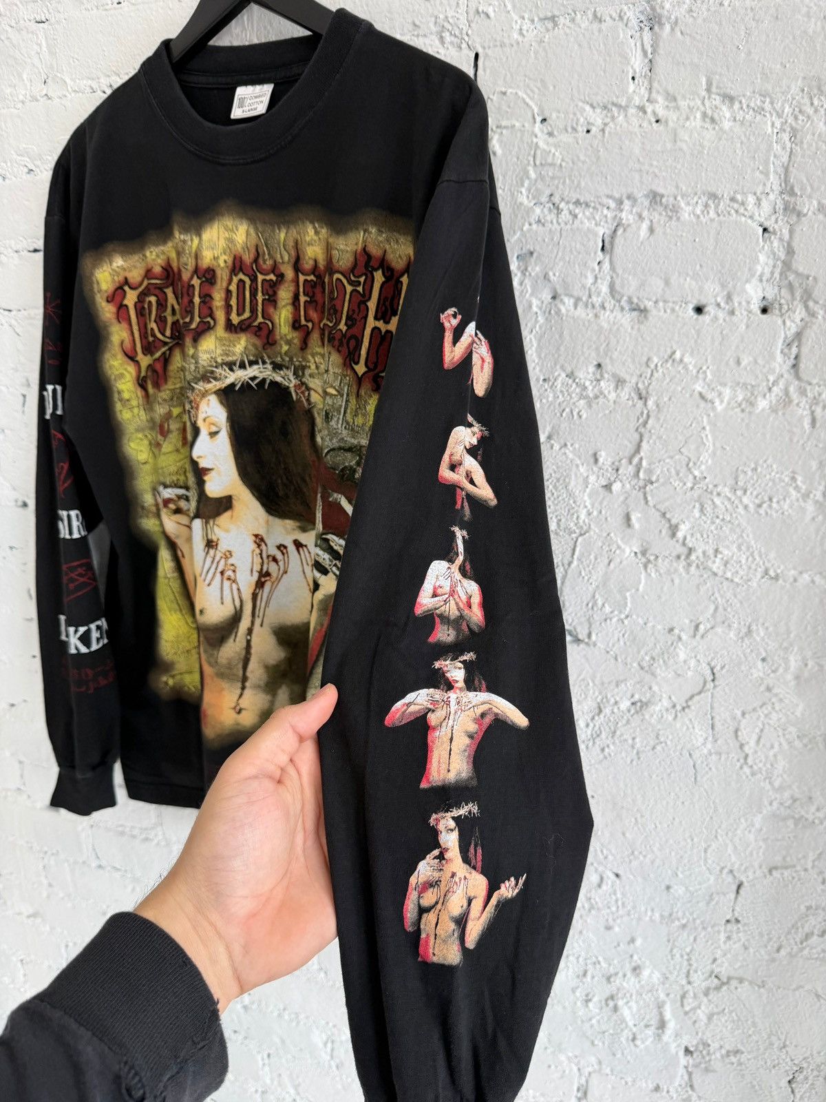 Vintage 1998 CRADLE OF FILTH ‘PRAISE THE WHORE’ L/S TEE Size US XL / EU 56 / 4 - 3 Thumbnail