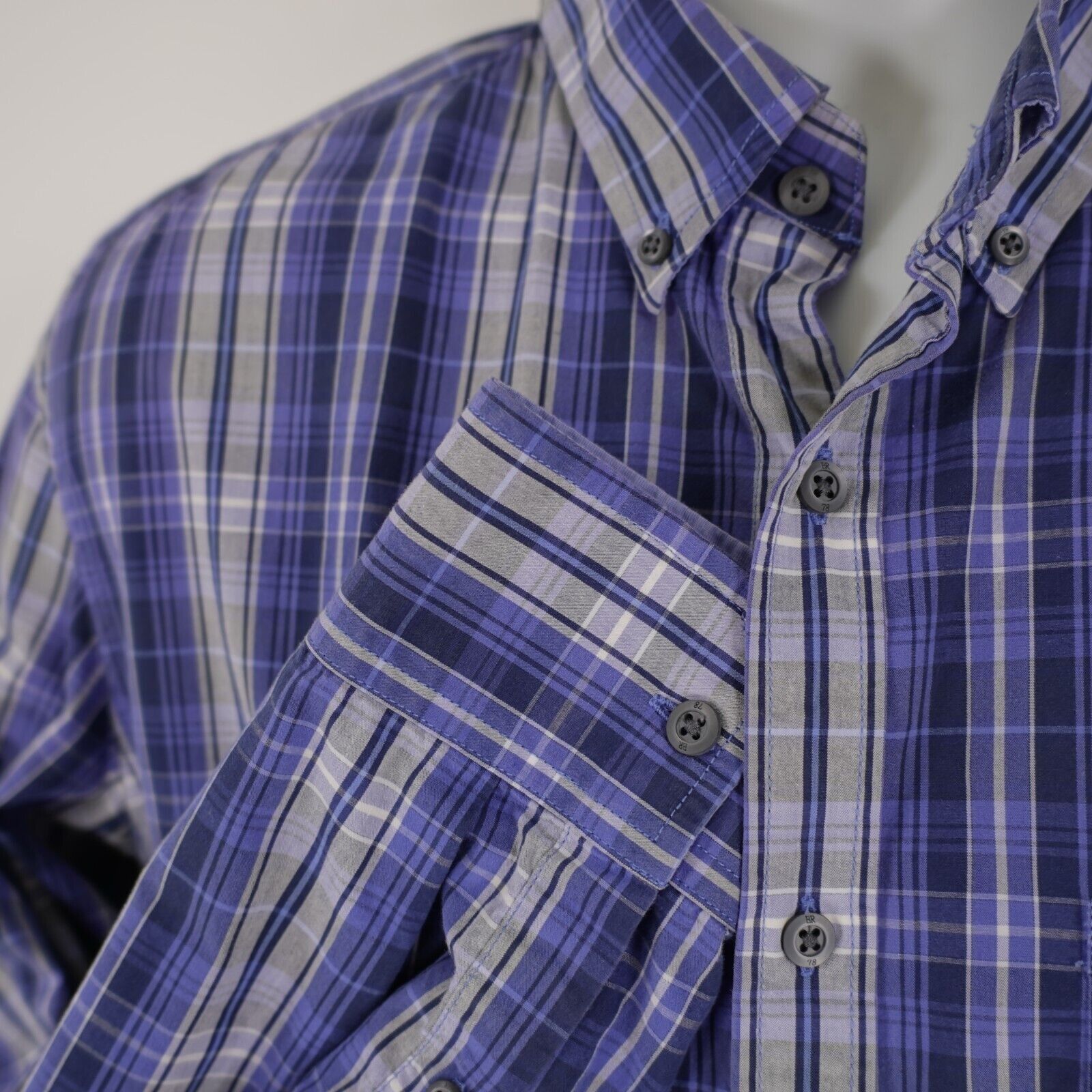 Banana Republic Banana Republic Blue Plaid Pocket Collared Button Down Large Size US L / EU 52-54 / 3 - 3 Thumbnail