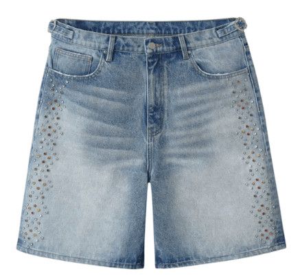 HMDD H Star Crystal Jean Shorts Blue Size US 36 / EU 52 - 1 Thumbnail
