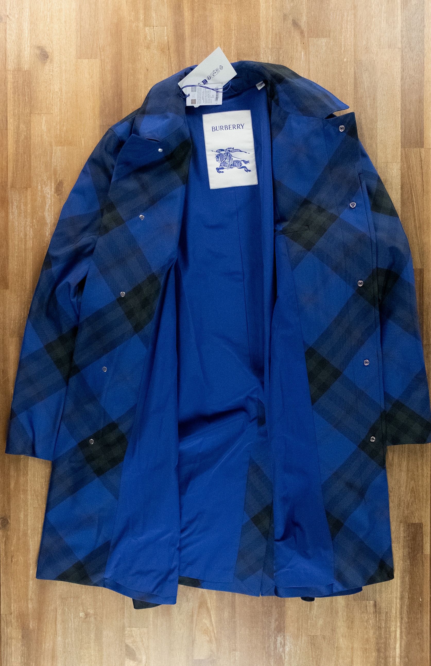 Burberry BURBERRY Knight IP check blue car coat Size 38 US / 48 IT Size US M / EU 48-50 / 2 - 13 Thumbnail