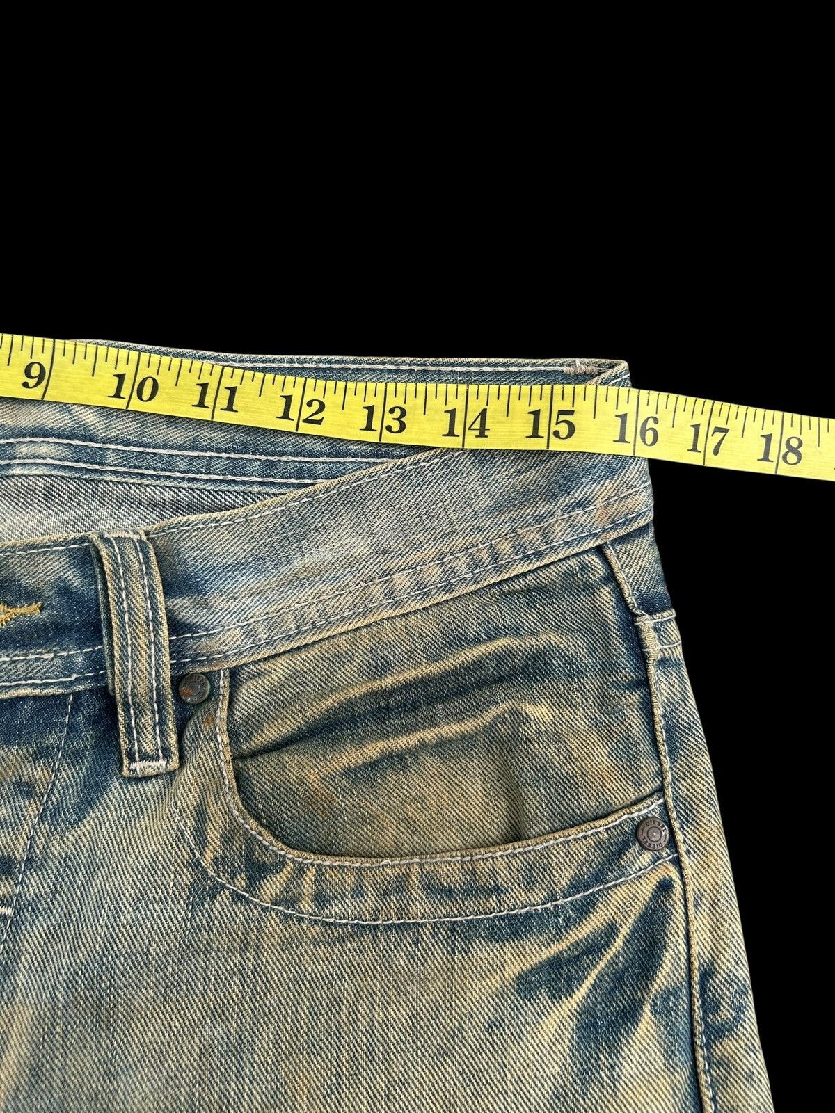 Kapital Vintage Diesel Big Logo Distressed Dirty Denim jeans Size US 32 / EU 48 - 20 Thumbnail