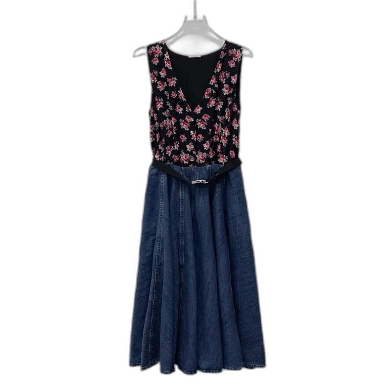 Miu Miu MiuMiu Floral V-Neck Sleeveless Dress Size M / US 6-8 / IT 42-44 - 1 Thumbnail