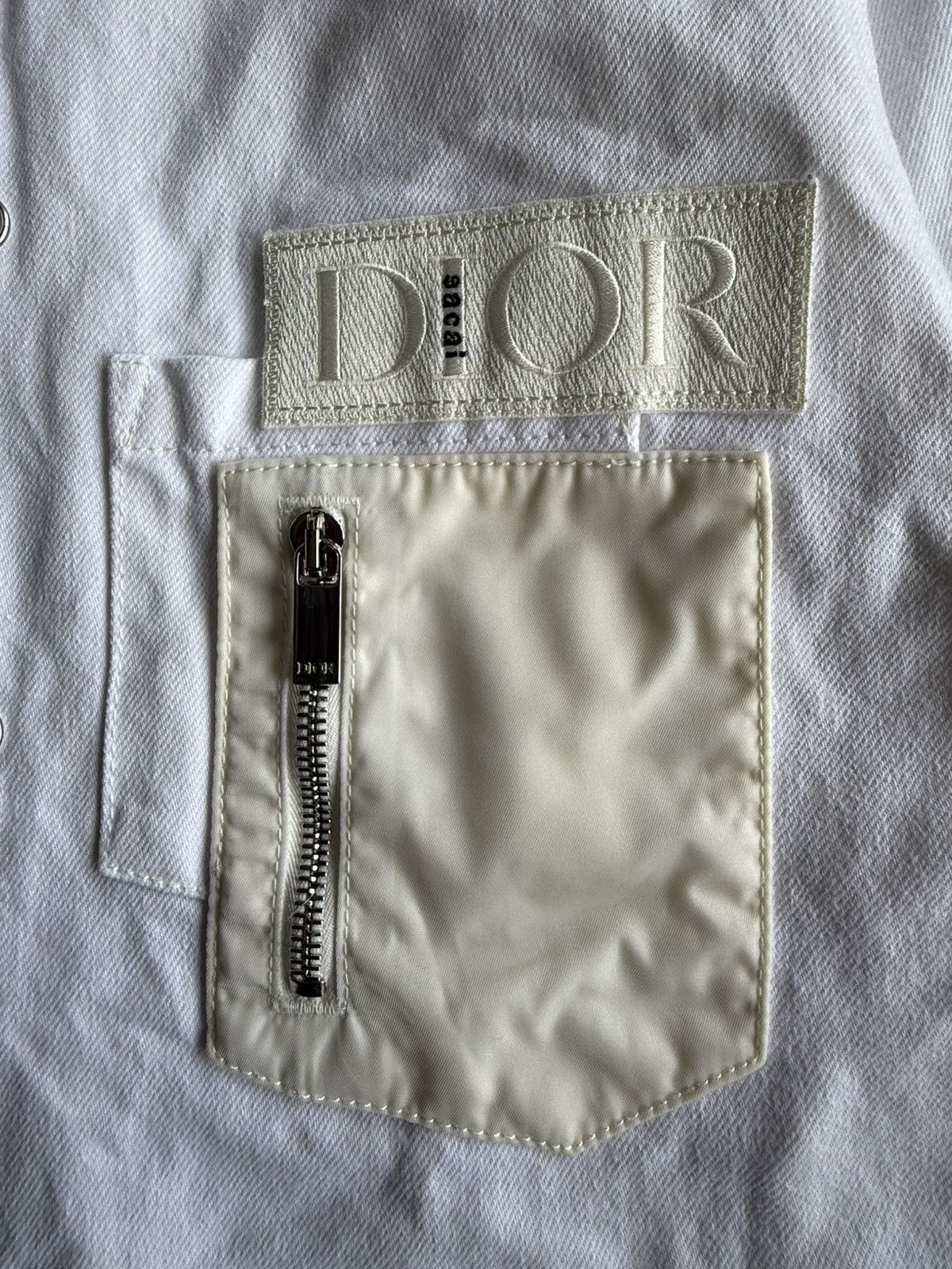 Dior × Sacai Dior x Sacai - Multi Buttons White Denim Jacket Size US M / EU 48-50 / 2 - 4 Thumbnail