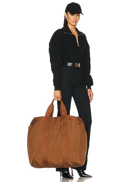 Saint Laurent Paris o1s1wg111124 Size: OS / City Logo Patch Tote Bag in Brown Size ONE SIZE - 6 Thumbnail