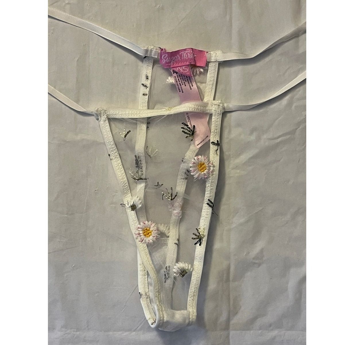Dolls Kill Dolls kill Sugar Thrillz Daisy Embroidered Mesh Lingerie Set Size ONE SIZE - 5 Thumbnail