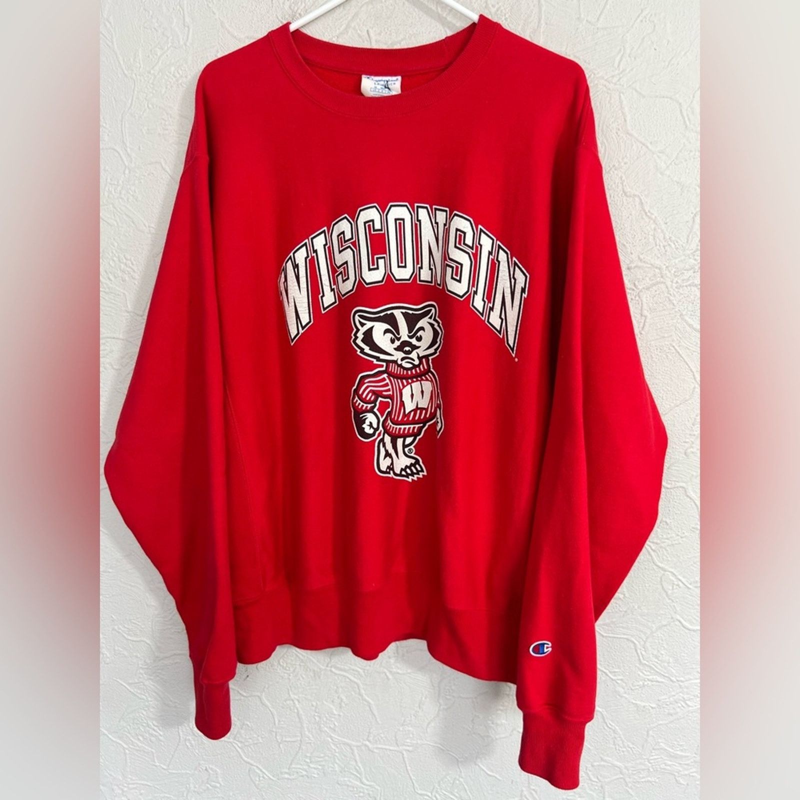 Champion VINTAGE Champion Reverse Weave Wisconsin Badgers Red Bucky Size US L / EU 52-54 / 3 - 1 Thumbnail
