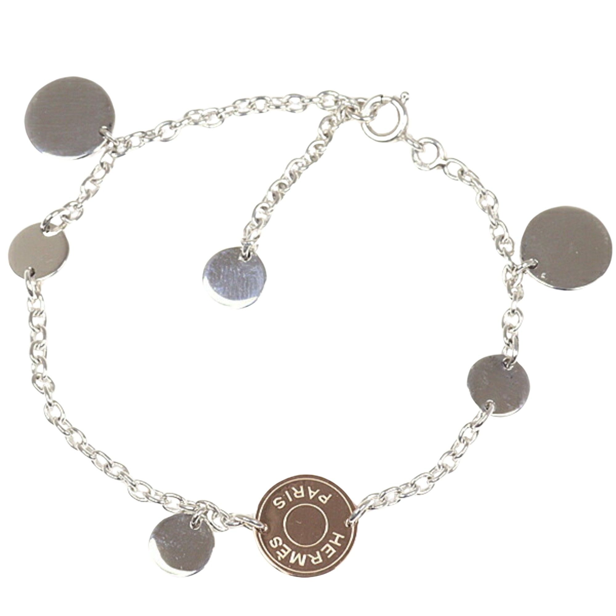 image of Hermes Ex-Libris Bracelet in Silver, Women's
