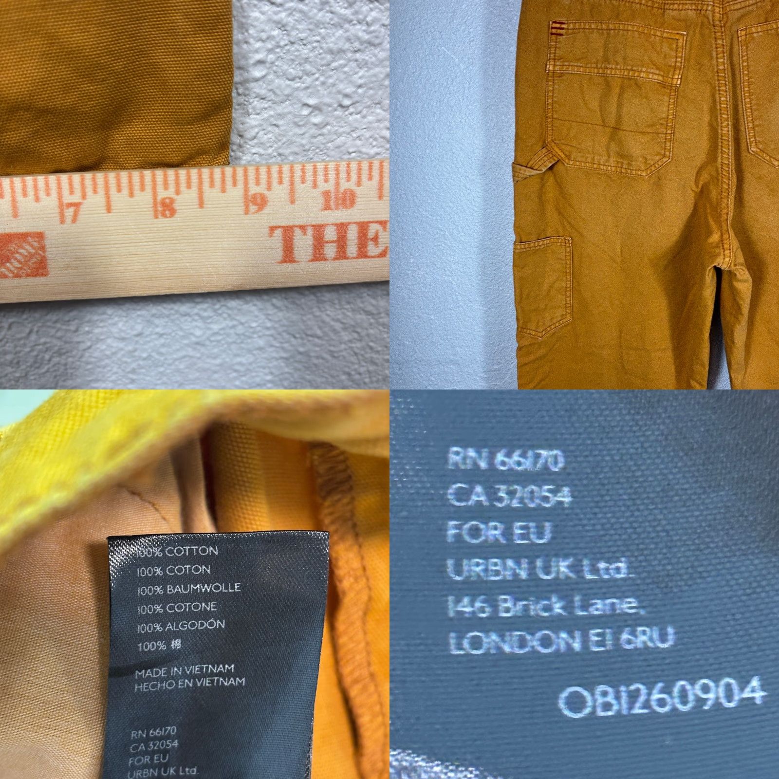 Bdg BDG High Rise Carpenter Pants Womens 30 Mustard Brown Urban Outfitters Baggy Size 30" / US 8 / IT 44 - 8 Thumbnail