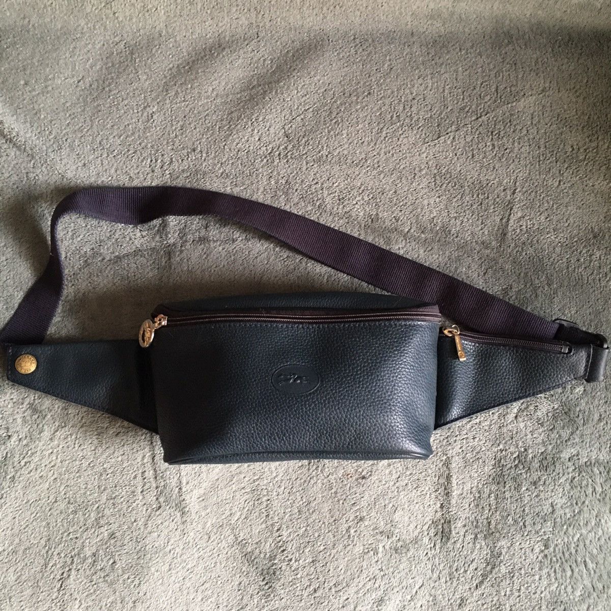 Longchamp Longchamp Le Foulonne Leather Belt Bag Navy Blue Size ONE SIZE - 4 Thumbnail