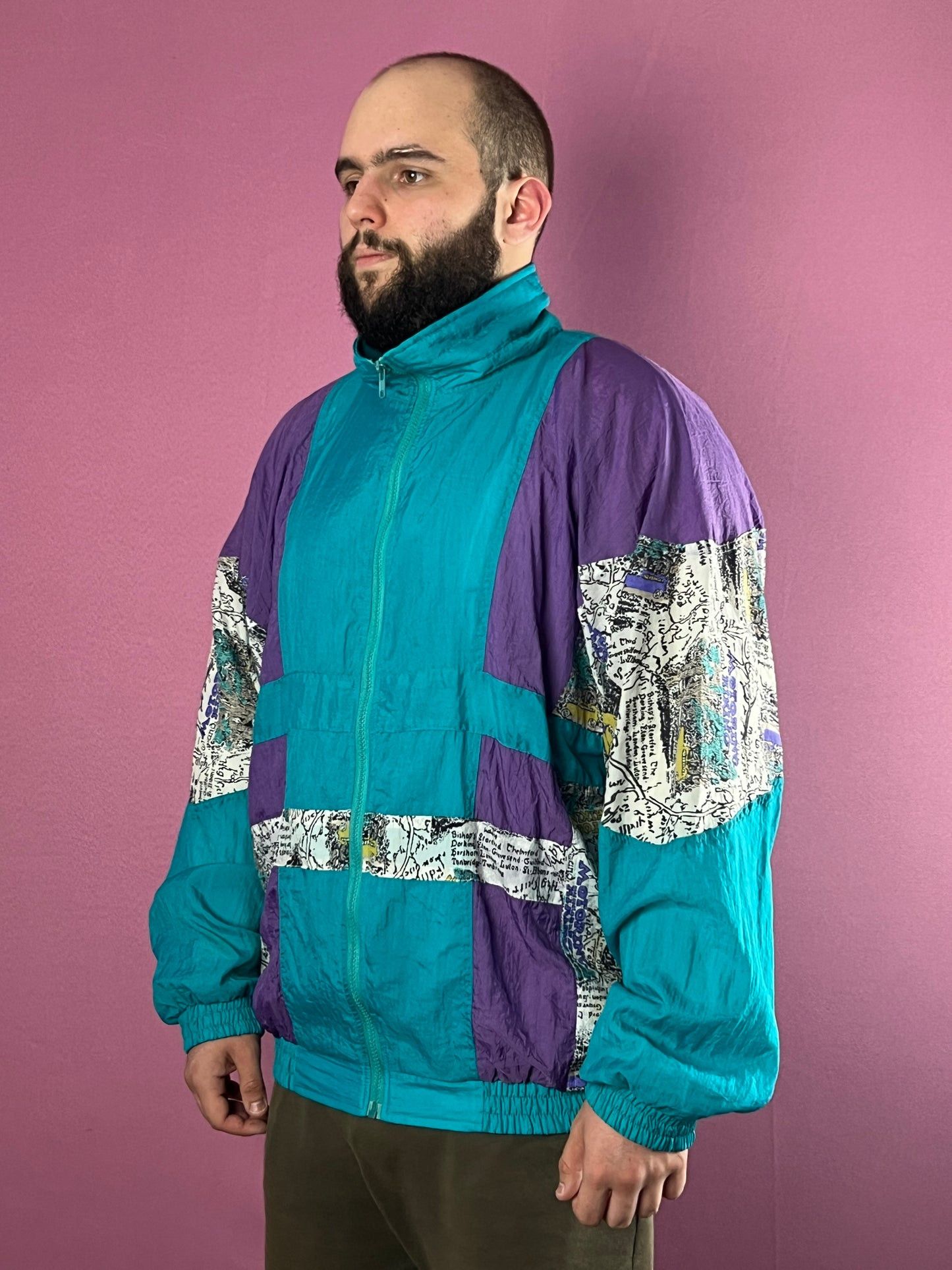 Vintage 90s Rodeo Vintage Men's Сolor Block Windbreaker Jacket - XL Size US XL / EU 56 / 4 - 2 Thumbnail