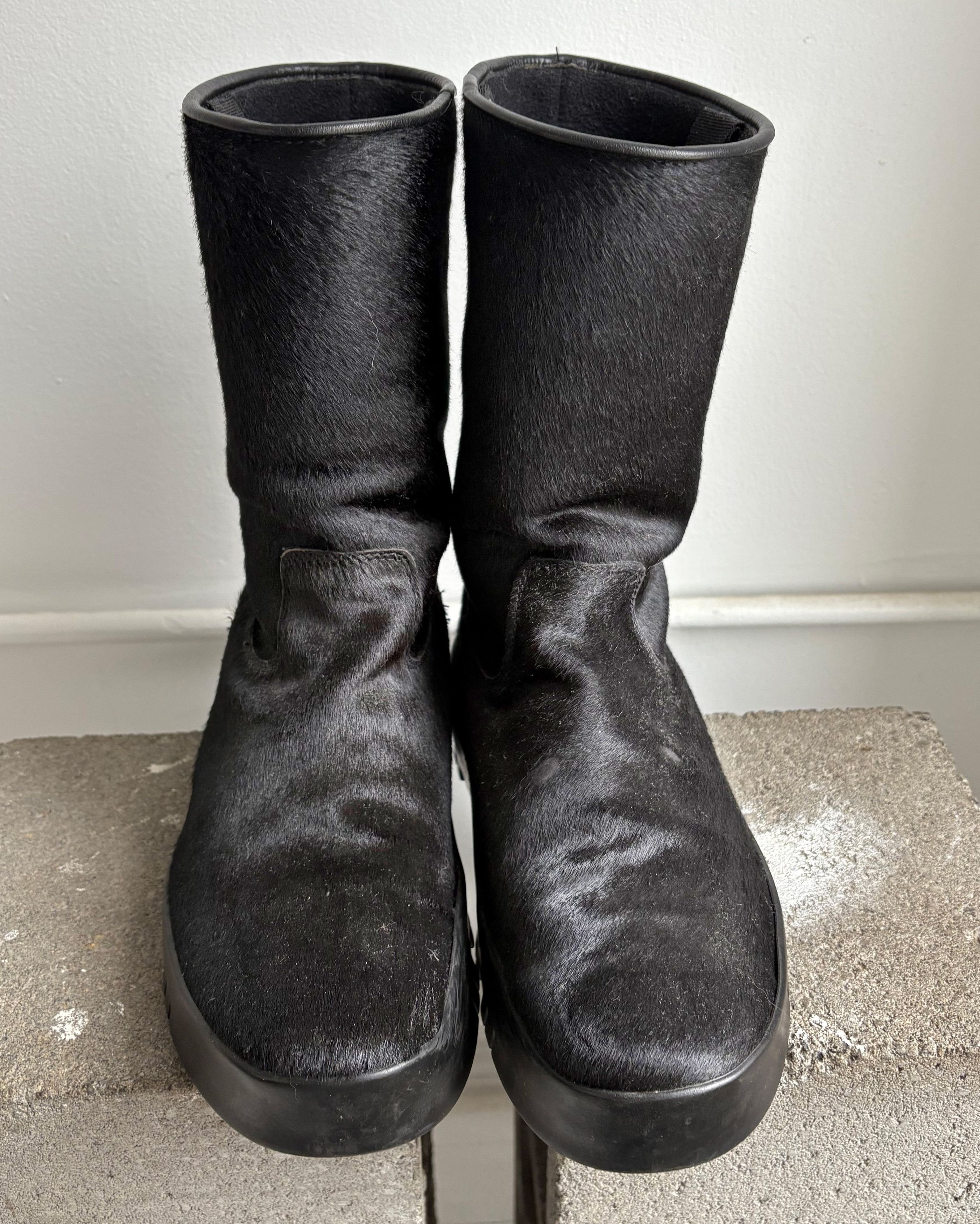 Prada PRADA black ponyhair / calfhair boots Size US 7 / EU 40 - 2 Thumbnail