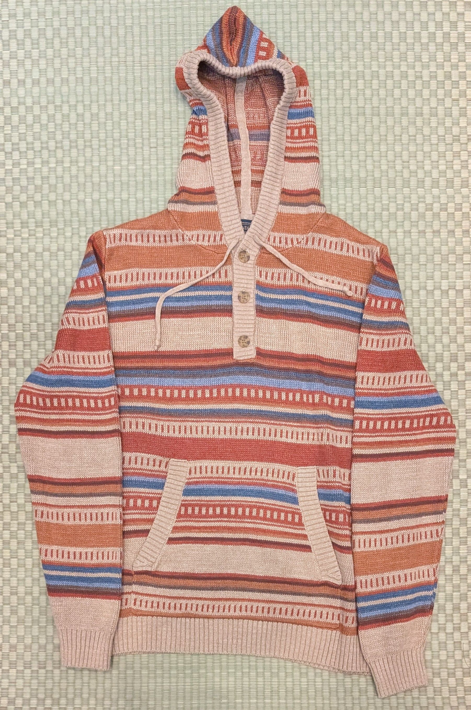 Pendleton Pendleton Medallion 100% Cotton Henley Hoodie Tan Stripe Size US XL / EU 56 / 4 - 1 Thumbnail