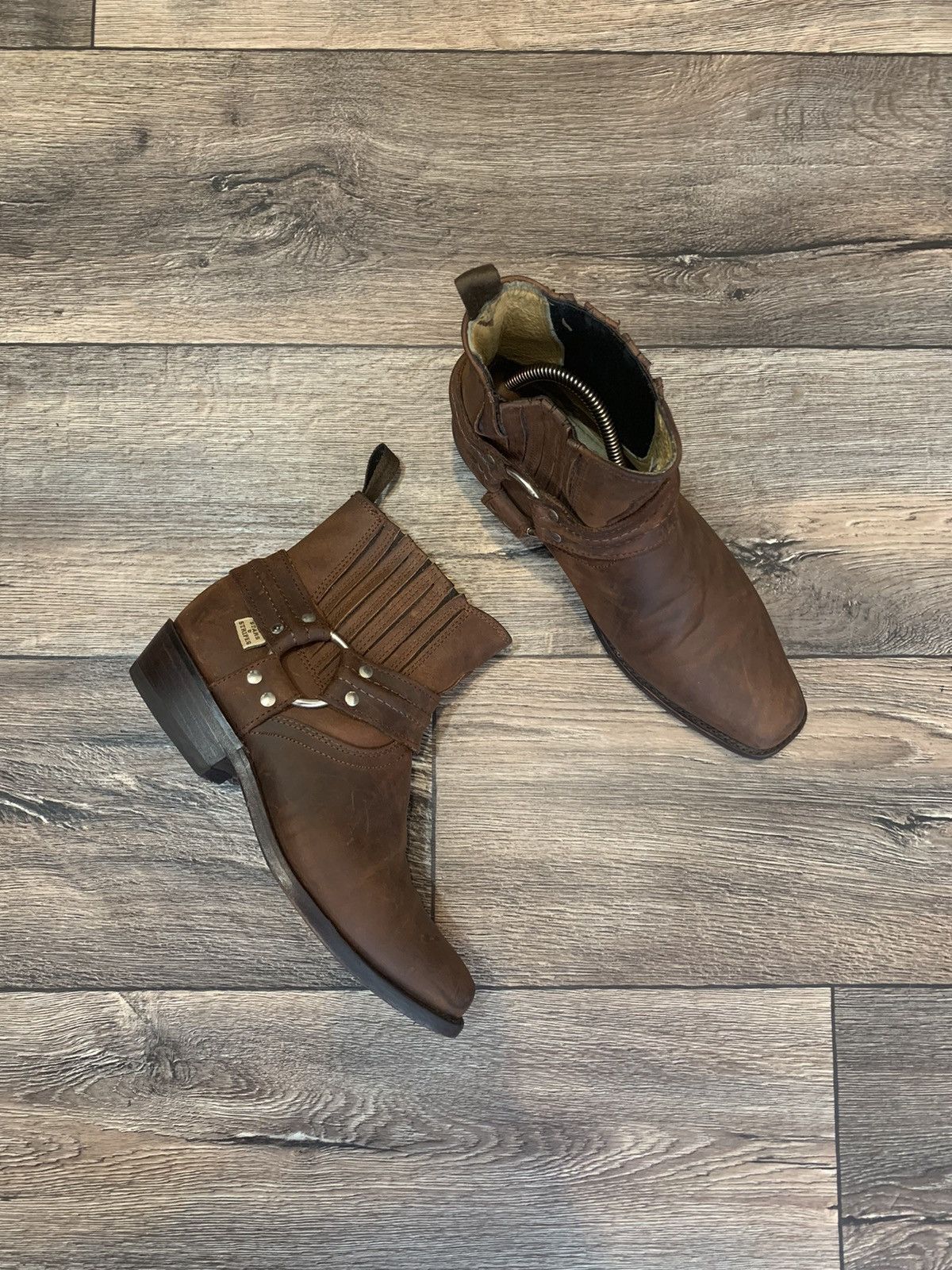 Cowboy Equipment × Stars & Stripes Stars & Stripes Brown Leather Biker Western Cowboy Boots Size US 7.5 / EU 40-41 - 2 Thumbnail