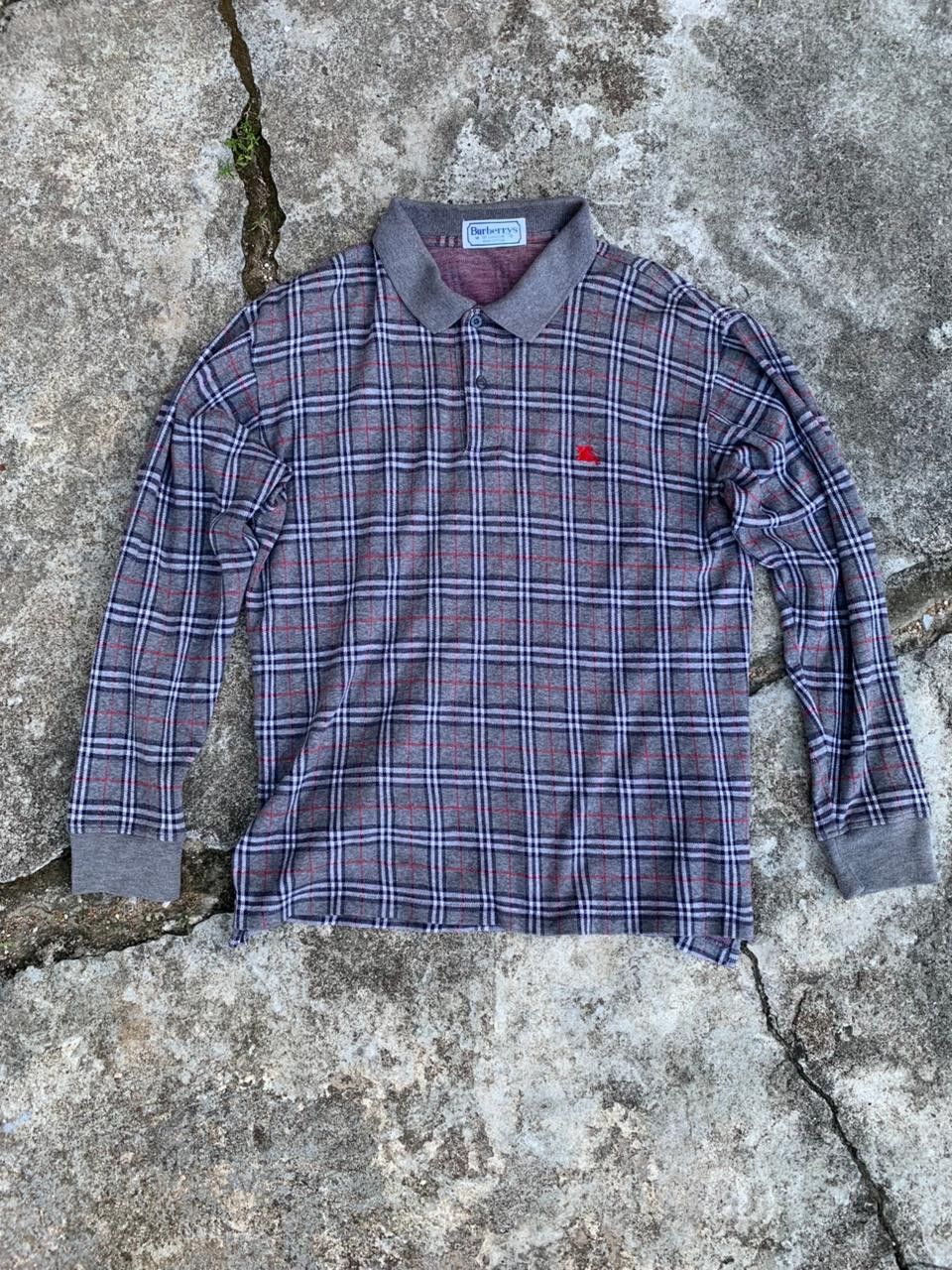 Burberry Vtg Burberrys Check Nova Polo Long Sleeve Size US M / EU 48-50 / 2 - 1 Thumbnail