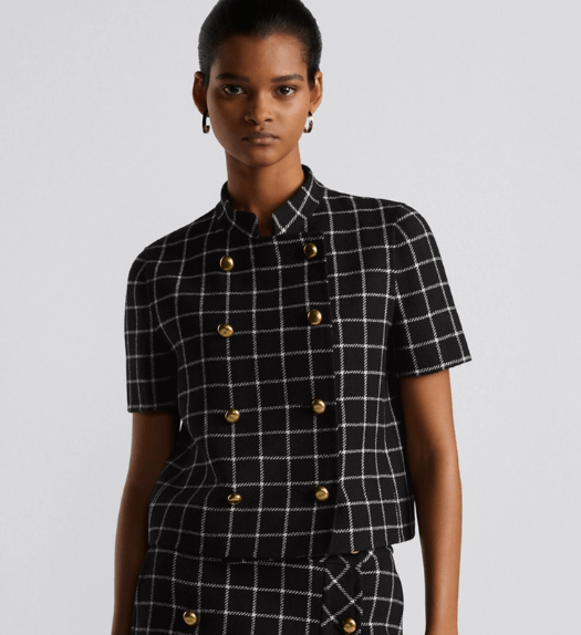 Dior o1w1db11225 450V55 Short-Sleeved Jacket in Black/White Size XL / US 12-14 / IT 48-50 - 4 Thumbnail