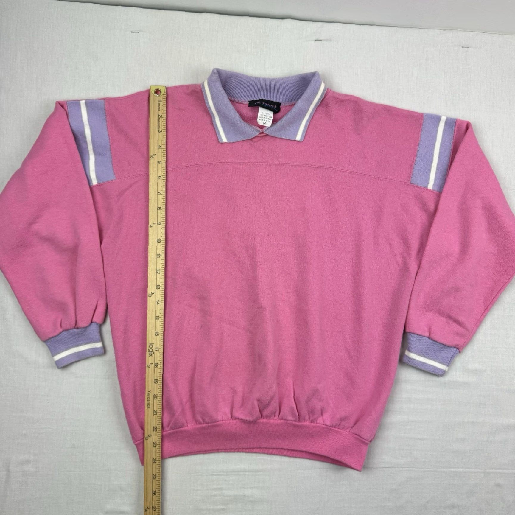Pinko VINTAGE SK Sweatshirt Womens Medium Pink Collared Classic 80s Hipster Size M / US 6-8 / IT 42-44 - 7 Thumbnail
