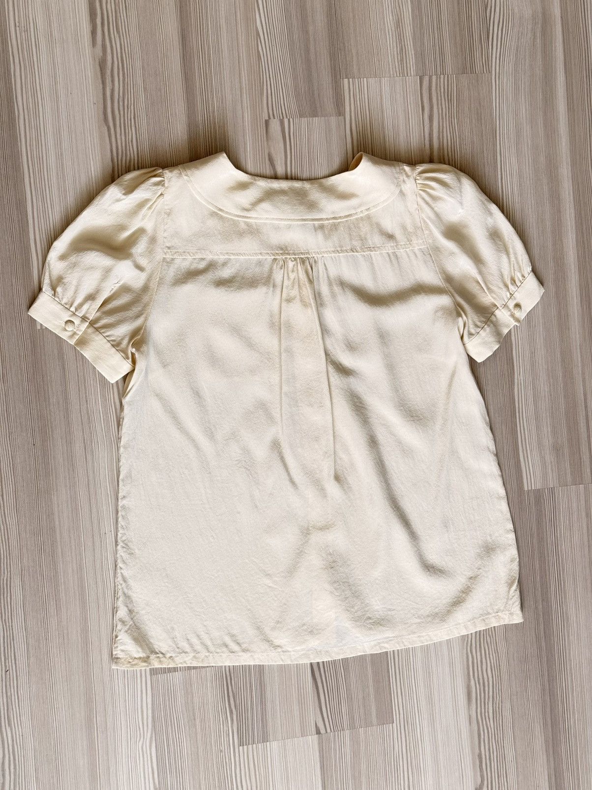 Marc by Marc Jacobs Marc by Marc Jacobs 100% Silk Peter Pan Collar Blouse Cream Size S / US 4 / IT 40 - 4 Thumbnail