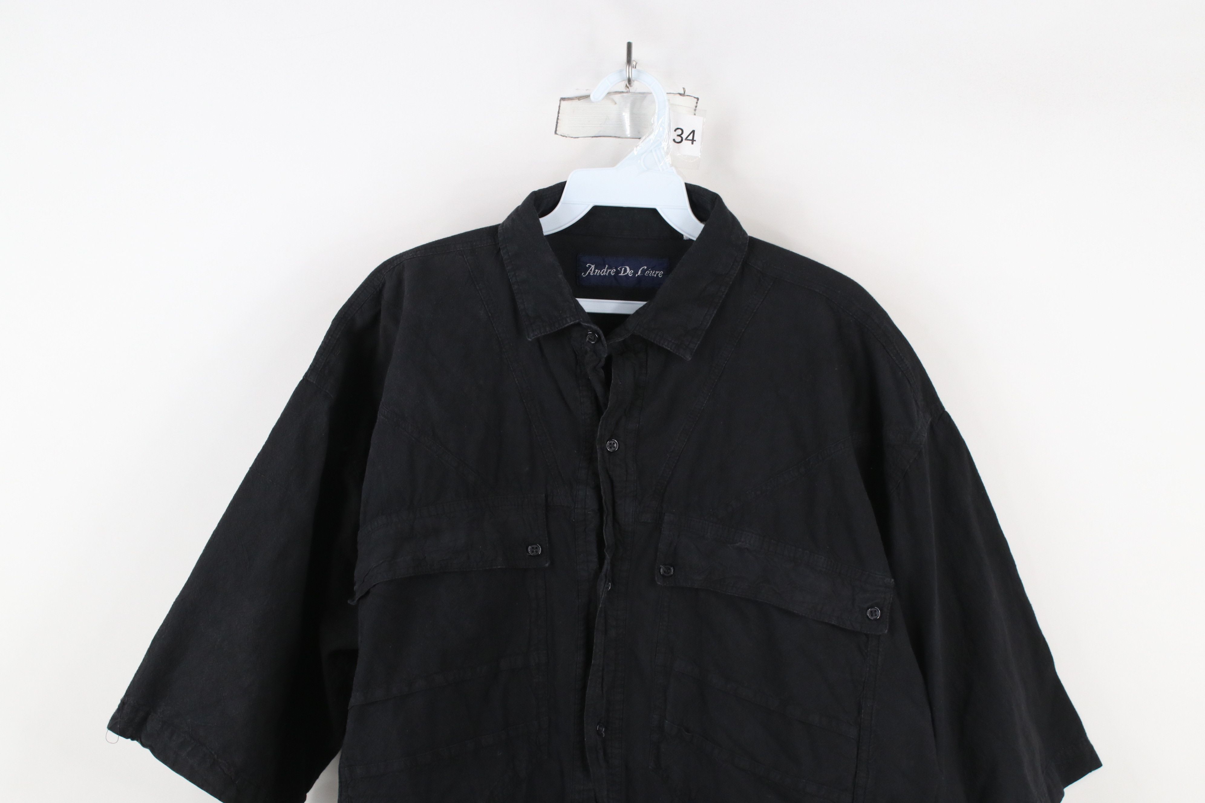 Vintage Vintage 90s Streetwear Big Pocket Short Sleeve Button Shirt Size US L / EU 52-54 / 3 - 2 Thumbnail