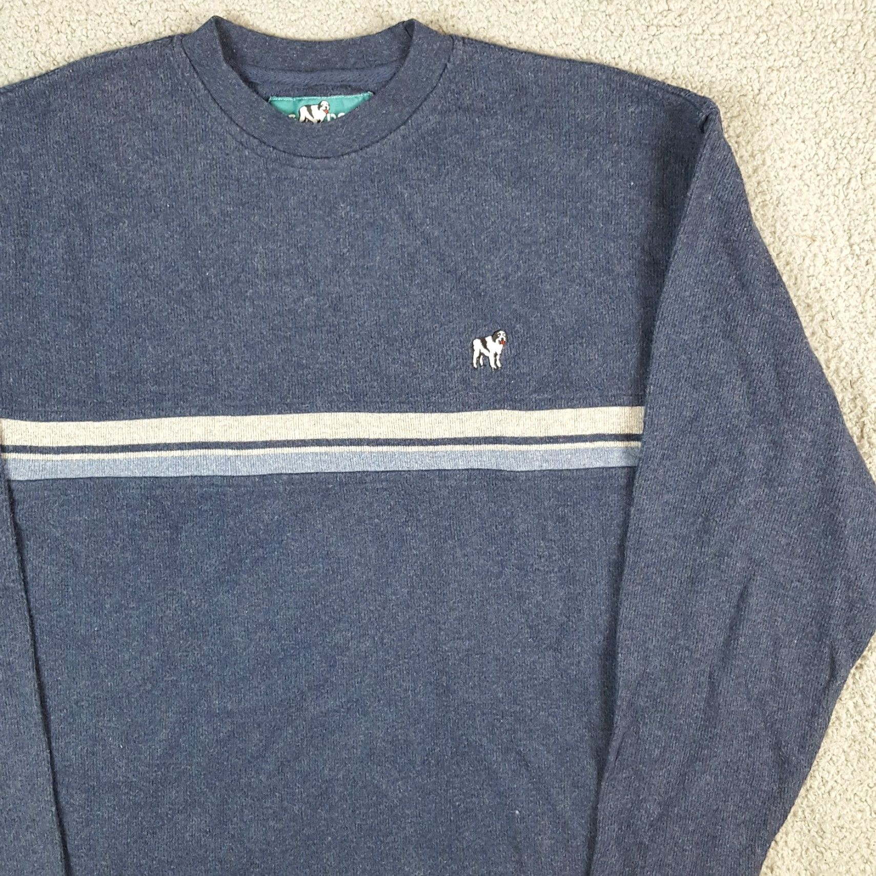 Big Dogs VINTAGE Big Dogs Striped Knit Sweater Size S 2000s Y2K Skater Grunge Pullover Knit Shirt Mens Blue 90s Fall Winter Vintage Size US S / EU 44-46 / 1 - 4 Thumbnail