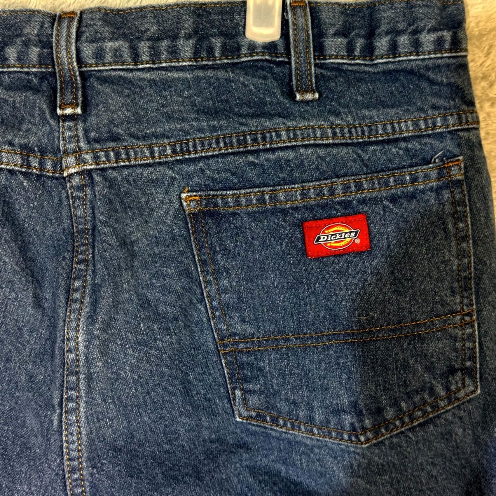 Dickies Dickies Jeans Mens 38x32 Regular Fit Straight Leg Blue Denim 5 Pocket Jeans Mens Regular Blue 38 x 32 Size US 38 / EU 54 - 7 Thumbnail