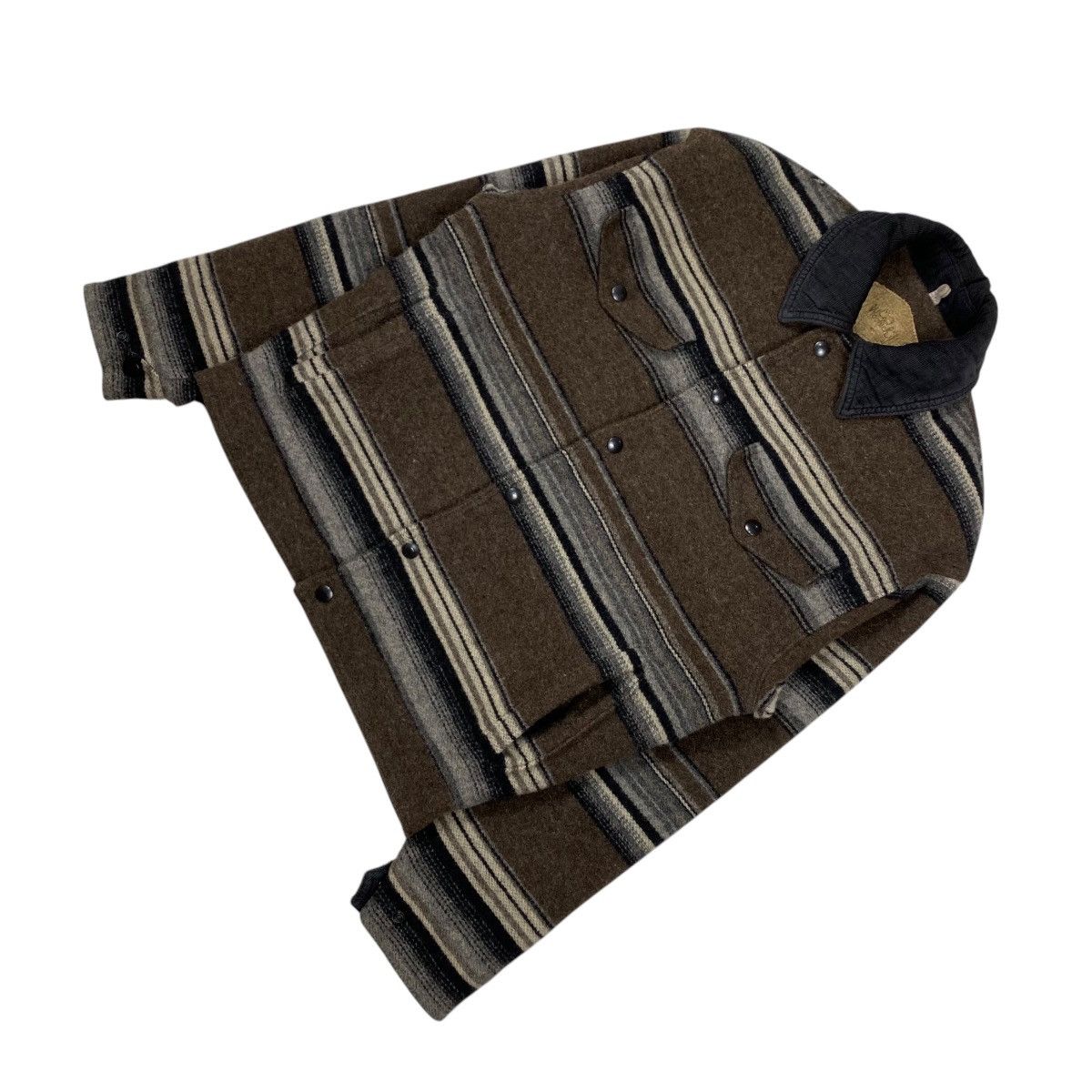 Vintage × Woolrich Woolen Mills Rare Woolrich Trucker Wool Striped Work Jacket Size US S / EU 44-46 / 1 - 6 Thumbnail