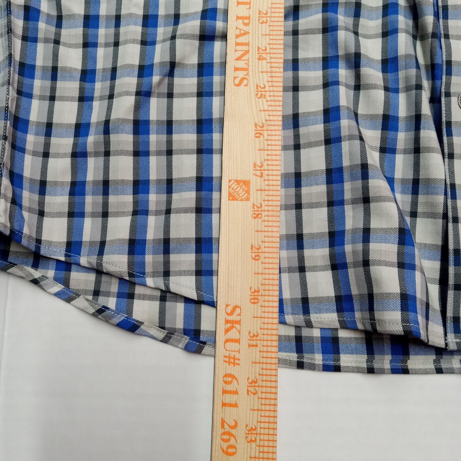 Wrangler Wrangler Utility Shirt Men's XL Blue Gray Plaid Regular Fit Size US XL / EU 56 / 4 - 6 Thumbnail