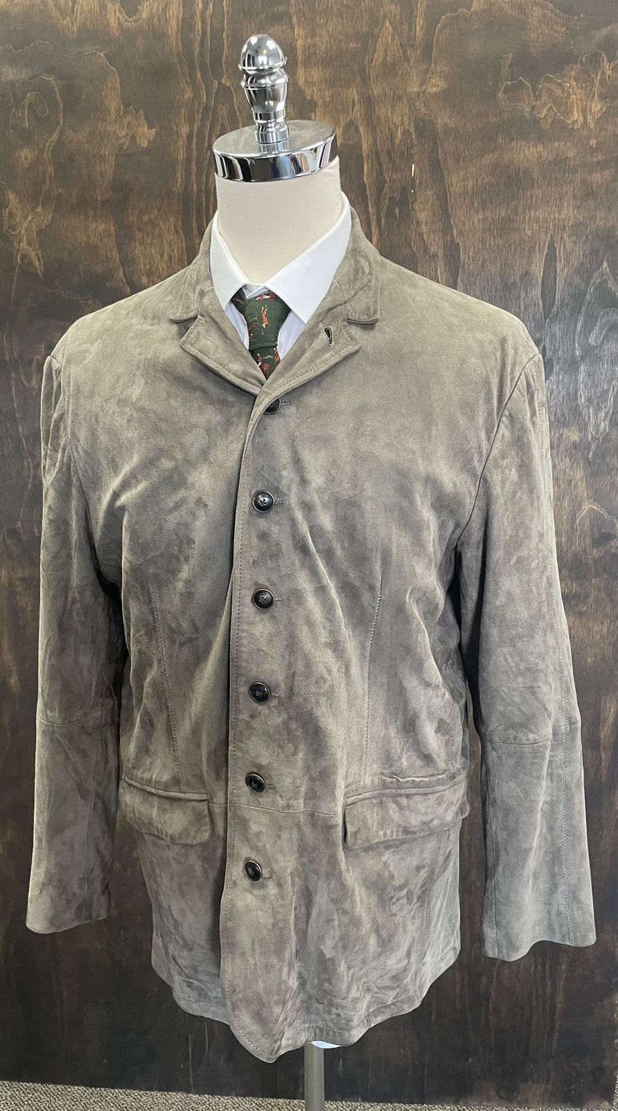 John Varvatos Butter Soft Goat Suede Jacket Size 46R - 4 Thumbnail