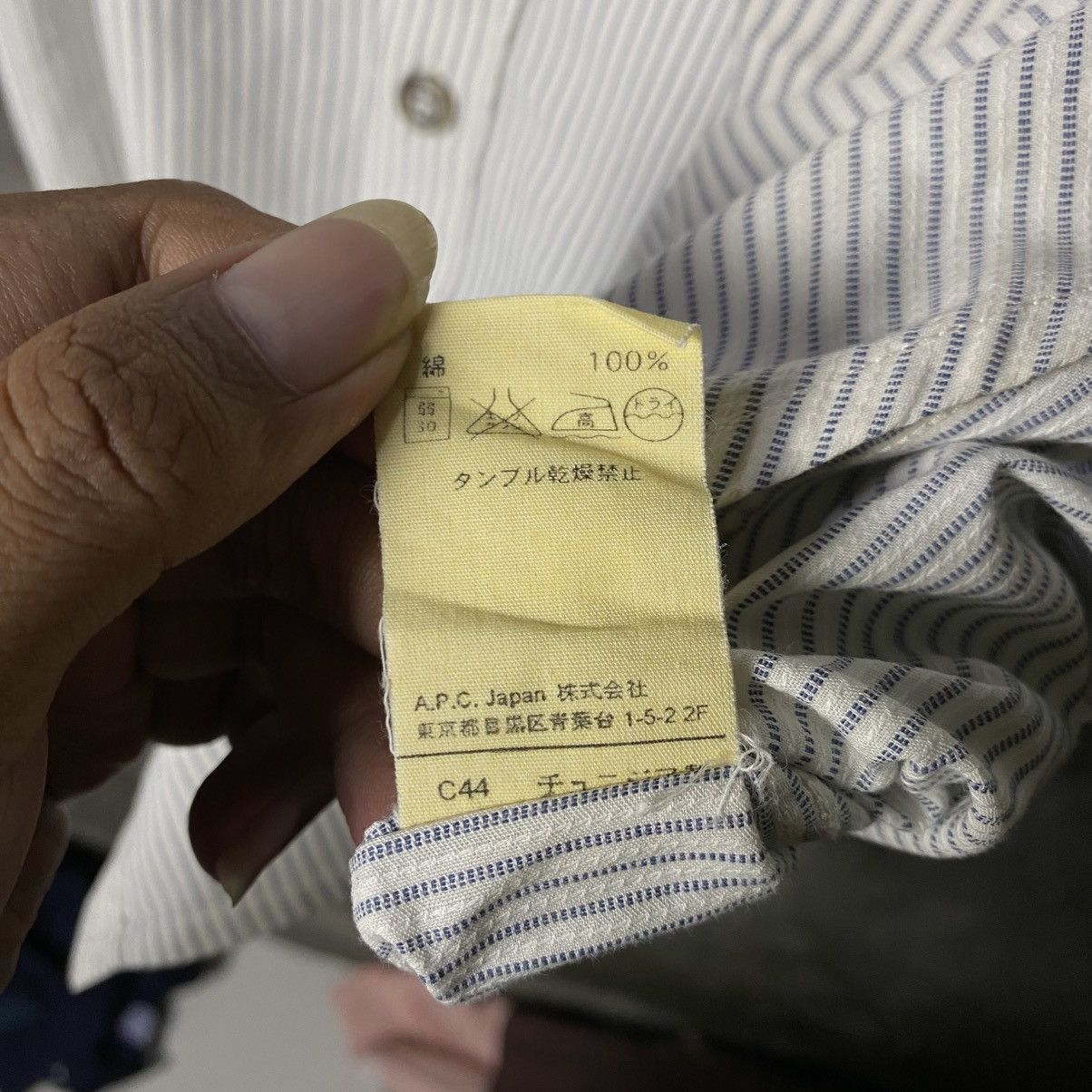 A.P.C. × Designer Vintage apc stripped shirt s/s Size US L / EU 52-54 / 3 - 6 Thumbnail