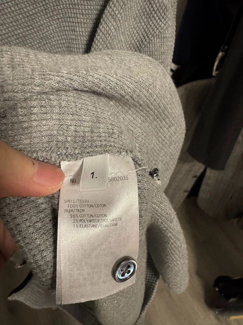 Thom Browne Thom browne Gray four-striped waffled high-neck sweatshirt Size US S / EU 44-46 / 1 - 4 Thumbnail
