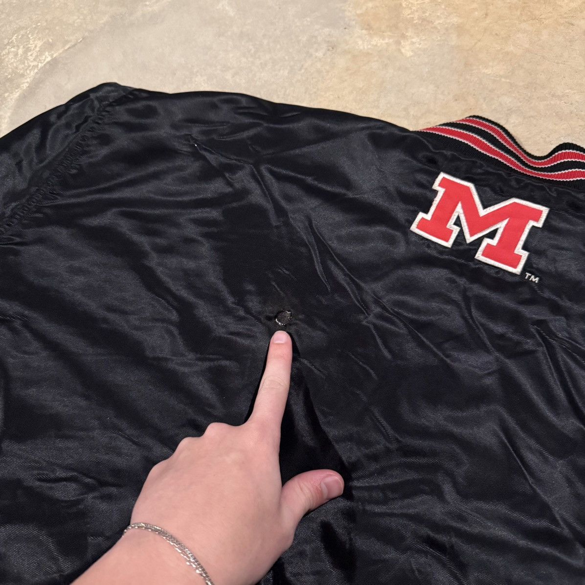Vintage Vtg 2000s University of Maryland Satin Bomber Jacket Starter Size US L / EU 52-54 / 3 - 10 Thumbnail
