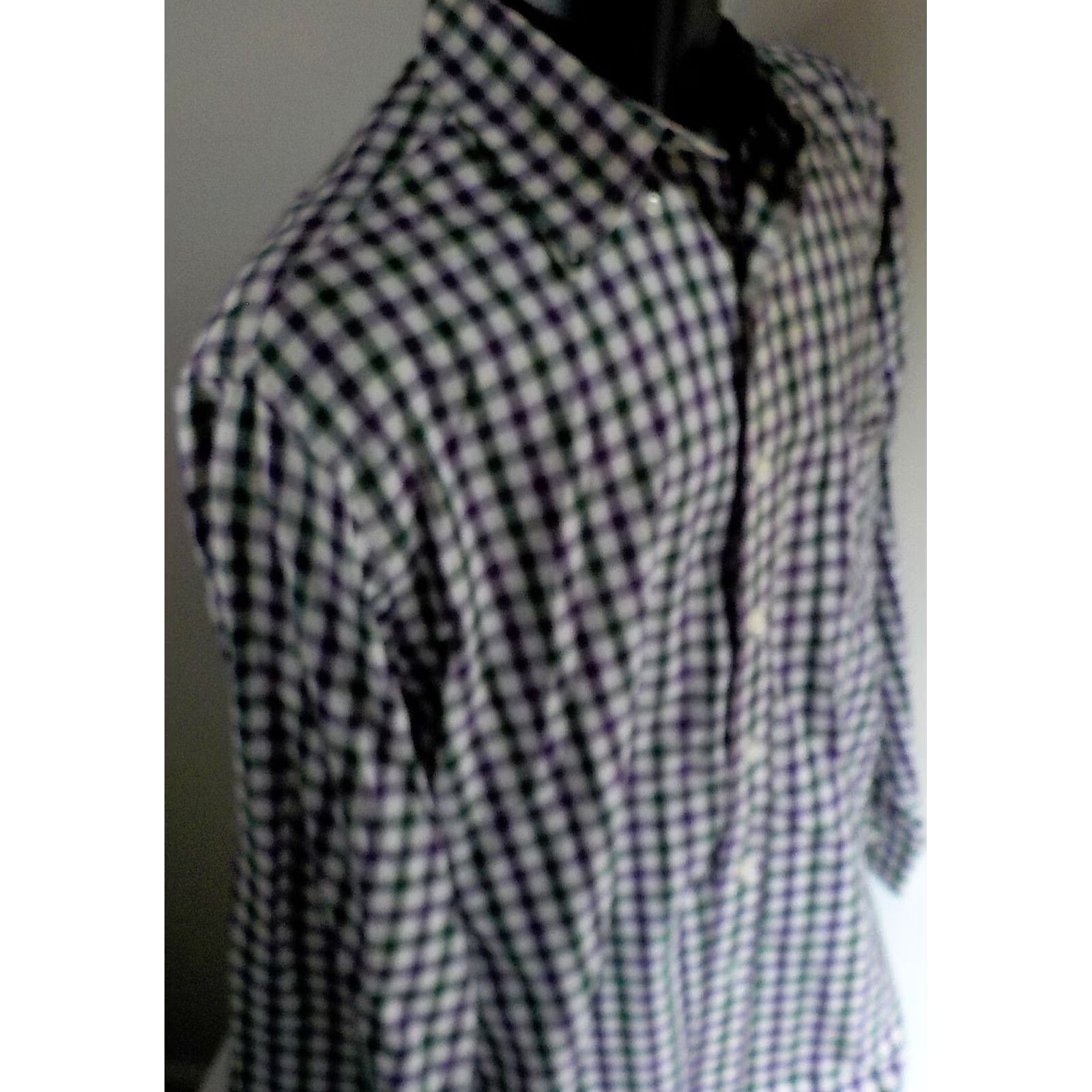 Brooks Brothers BROOKS BROTHERS Country Club Button-Down Shirt LS Ivory Purple Green Size L Egyptian Cotton Size US L / EU 52-54 / 3 - 3 Thumbnail