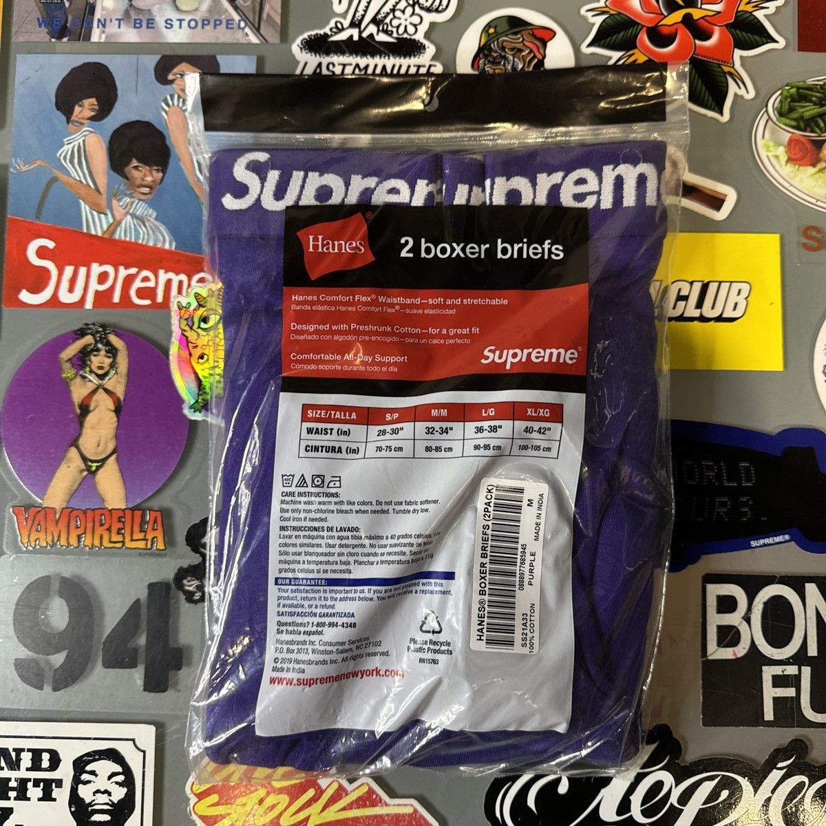 Supreme store hanes boxers Purple Size MEDIUM 32-34”