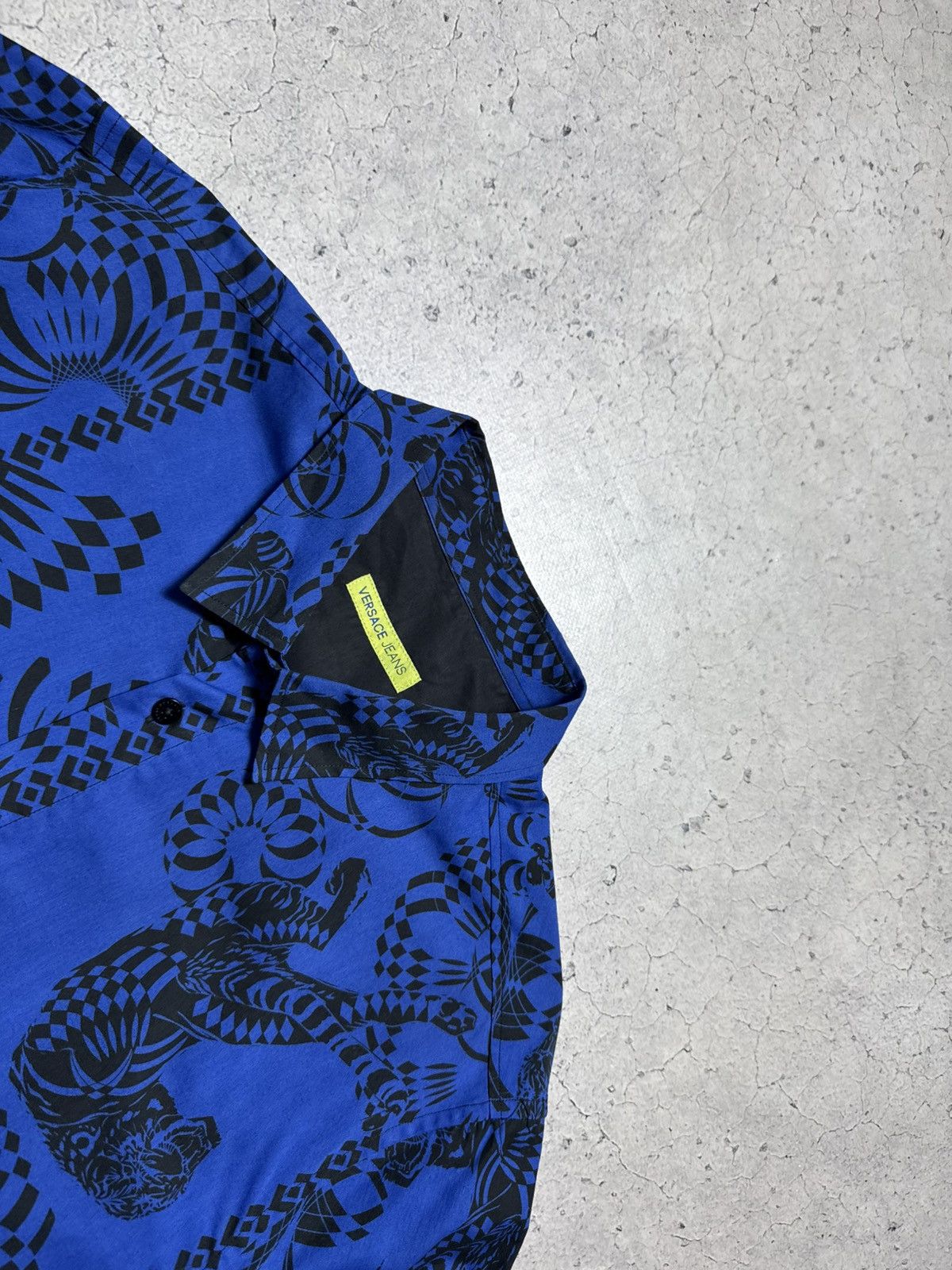 Versace Versace Jeans Luxury Button Up Shirt Size XL Blue Size US XL / EU 56 / 4 - 5 Thumbnail