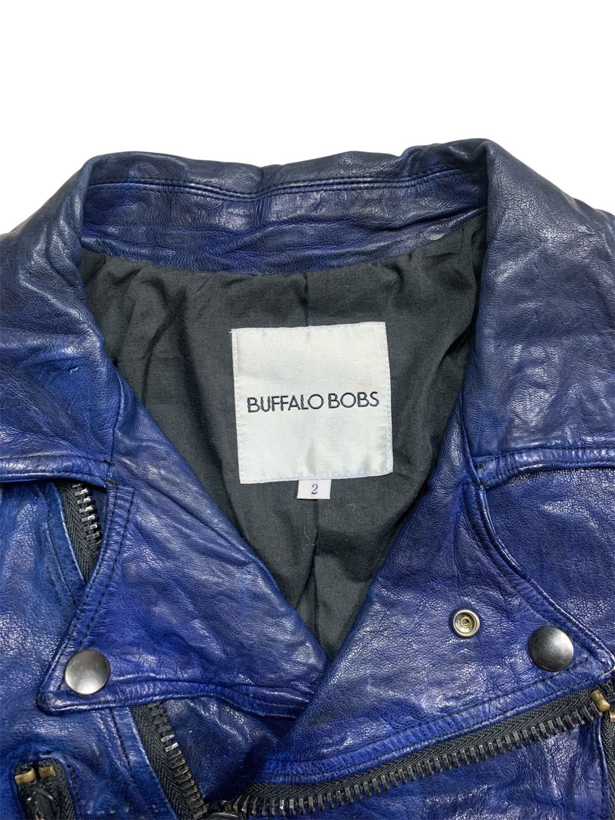 BUFFALO BOBS Buffalo Bobs HRB5406 Blue Goat Leather Biker Jacket Size US S / EU 44-46 / 1 - 5 Thumbnail