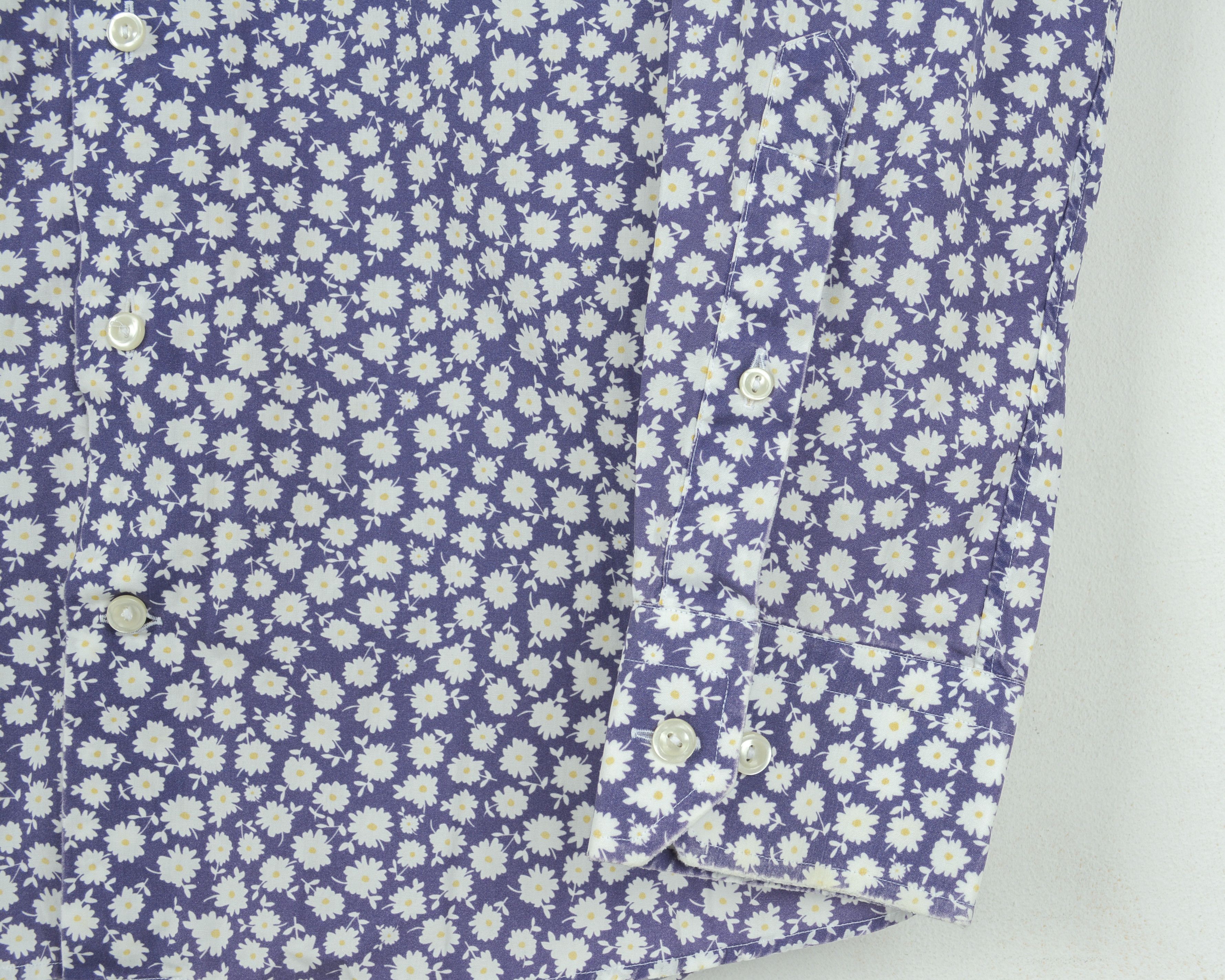 Eton 15 3/4" Size 40 Chamomile Slim Fit Floral Casual Top Size 40R - 3 Thumbnail