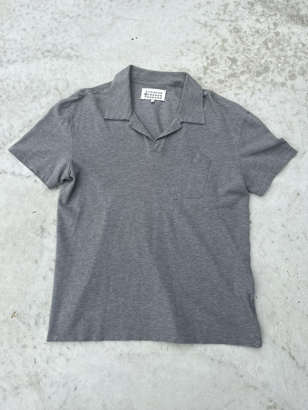 image of Maison Margiela Maison Margeila Buttonless Polo in Grey, Men's (Size Small)