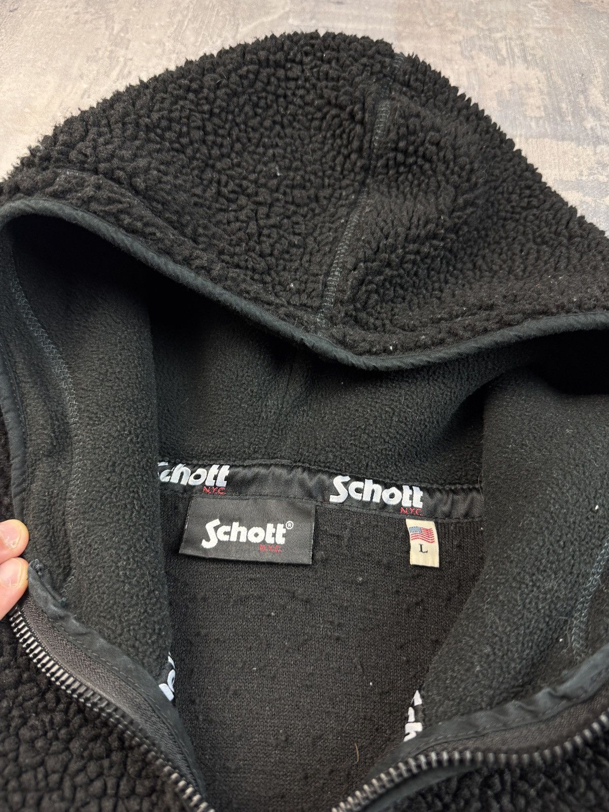 Schott Schott NYC Fleece Bomber Jacket Vintage Size US L / EU 52-54 / 3 - 4 Thumbnail