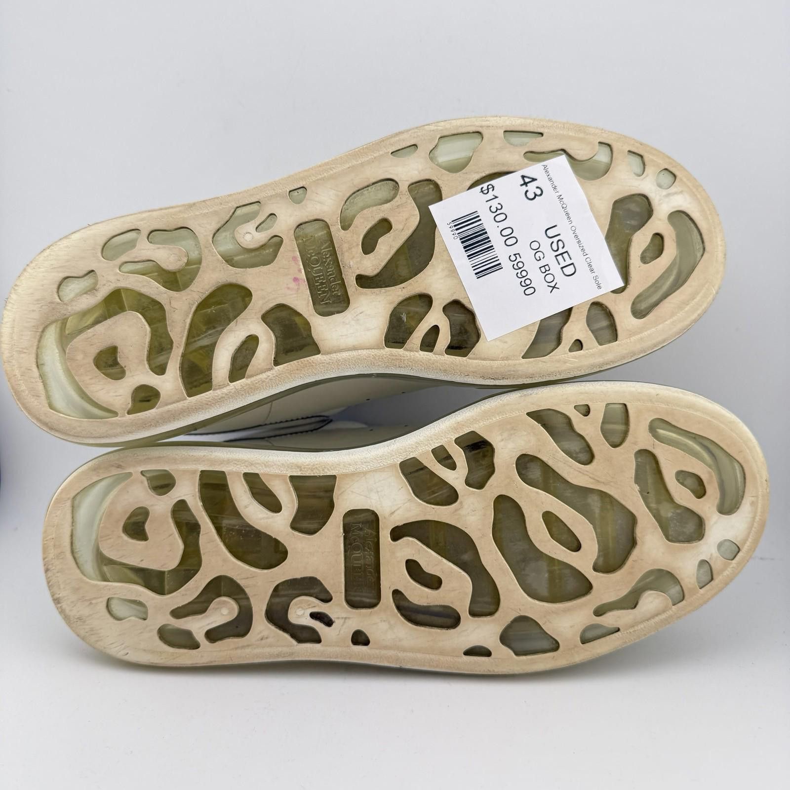 Alexander McQueen Alexander McQueen Clear Sole Sneakers White EU 43 Used Size US 10 / EU 43 - 6 Thumbnail