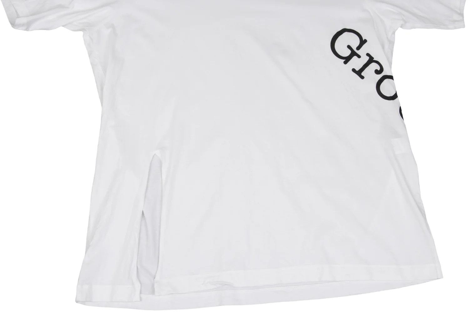 Yohji Yamamoto Logo Print Slit Big T-shirt in White Size US M / EU 48-50 / 2 - 6 Thumbnail