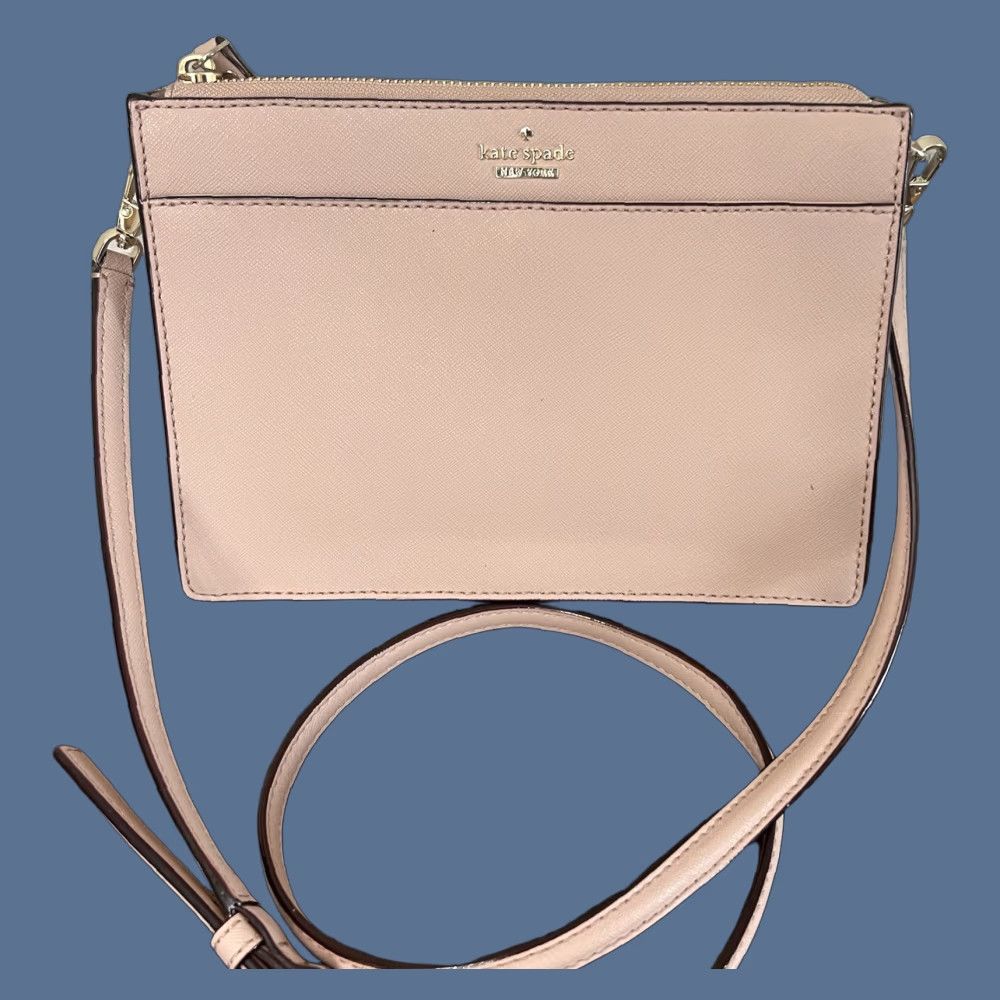 Pinko Kate Spade Crossbody Bag Pink Leather Purse Clutch Dusty Pink Small EUC Strap Detachable Strap Women Size ONE SIZE - 1 Thumbnail