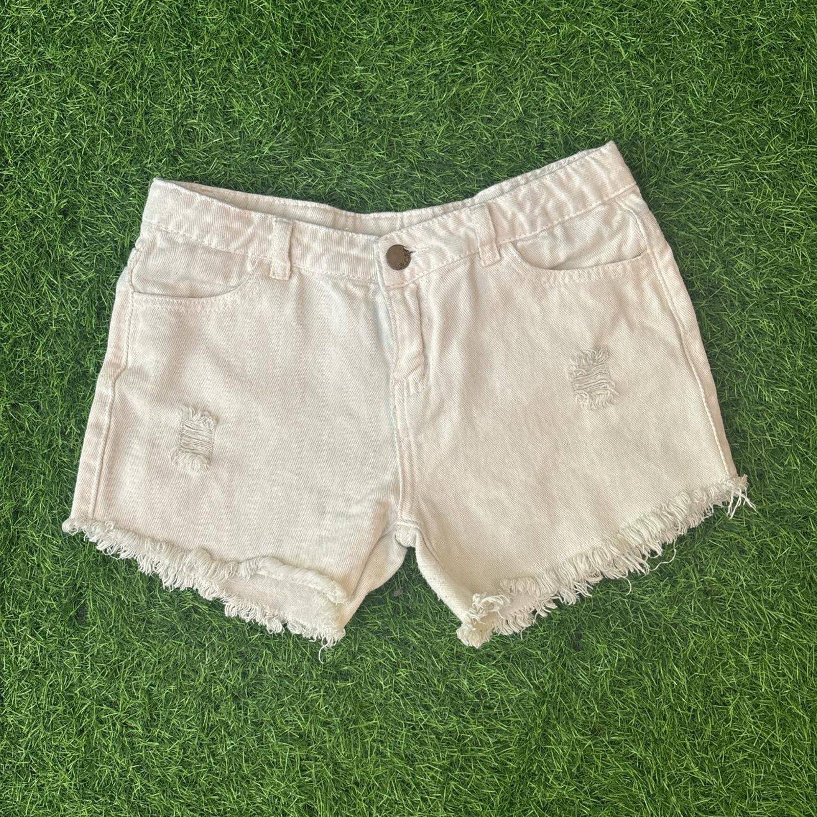 Other White Y2k M.LKids Distressed Jean Shorts Size 25" / US 0 / IT 36 - 1 Thumbnail